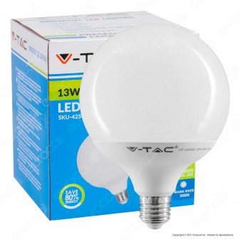 V-Tac VT-1884D Lampadina LED E27 13W Globo G120 Dimmerabile - SKU