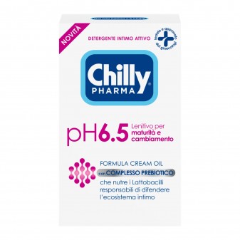 Chilly Pharma Ph 6.5 Detergente Intimo Attivo Formula Cream Oil con Complesso Prebiotico - Flacone da 250ml
