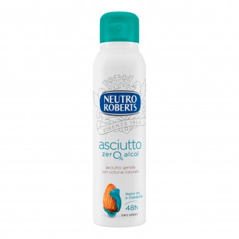 Neutro Roberts Asciutto Zero Alcol Deodorante con Cotone Naturale al Legno Iris e Mandorla - Spray da 150ml