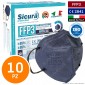 Immagine 1 - Sicura Protection 10 Mascherine Protettive Colore Blu Elastici Neri