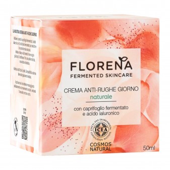 Florena Fermented Skincare Crema Giorno Anti Rughe Naturale con Caprifoglio e Acido Ialuronico - Barattolo da 50 ml