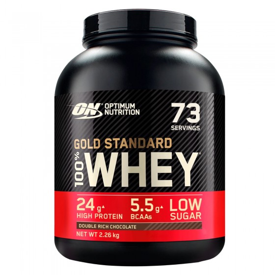 Optimum Nutrition Gold Standard 100% Whey Proteine e Aminoacidi in Polvere Gusto Doppio Cioccolato - Barattolo da 2,26kg Optimum Nutrition Gold Standard 100% Whey Proteine e Aminoacidi in Polvere Gusto Doppio Cioccolato - Barattolo da 2,26kg