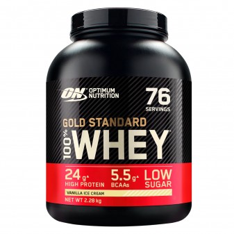 Optimum Nutrition Gold Standard 100% Whey Proteine Aminoacidi in Polvere Gelato alla Vaniglia - Barattolo da 2,28kg