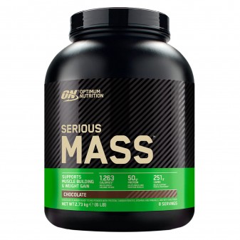 Optimum Nutrition Serious Mass Proteine Whey in Polvere per Sviluppo Muscolare al Cioccolato - Barattolo da 2,73Kg  