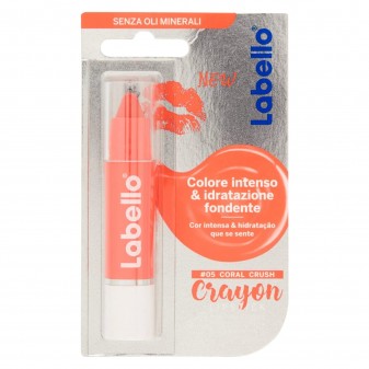 Labello Crayon Lipstick Coral Crush Matitone Labbra Colora e Idrata - Confezione da 1 pezzo
