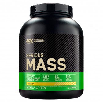 Optimum Nutrition Serious Mass Proteine Whey in Polvere per Sviluppo Muscolare alla Banana - Barattolo da 2,73Kg  