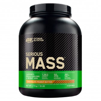 Optimum Nutrition Serious Mass Proteine Whey in Polvere per Sviluppo Muscolare Ciccolato Burro Arachidi - Barattolo da 2,73Kg  