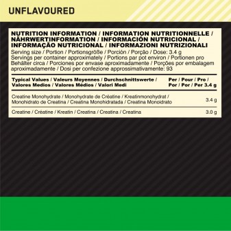 Optimum Nutrition Micronised Creatine Creatina Monoidrato in Polvere Non Aromatizzato - Barattolo da 634g 
