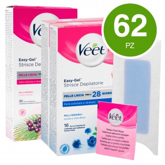 KIT Veet Donna Strisce depilatorie Ascelle e Zona Bikini