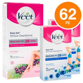 KIT Veet Donna Strisce depilatorie Ascelle e Zona Bikini