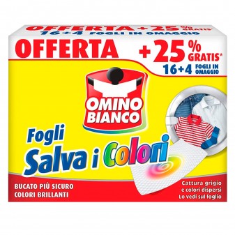 Omino Bianco Fogli Salva i Colori - Confezione da 20 Pezzi