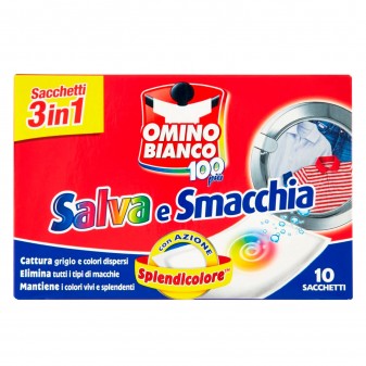 Omino Bianco 100 Più Salva e Smacchia 3in1 Sacchetti per Lavatrice -