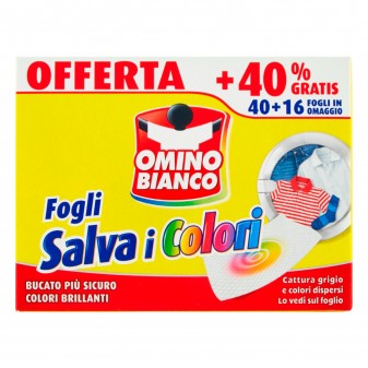 Omino Bianco Fogli Salva i Colori - Confezione da 56 Pezzi