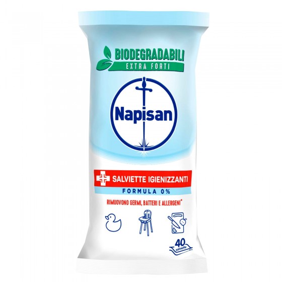 Napisan Salviette Biodegradabili Igienizzanti Senza risciacquo - Confezione da 40 Salviette Napisan Salviette Biodegradabili Igienizzanti Senza risciacquo - Confezione da 40 Salviette