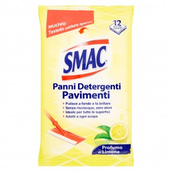 Smac Panni Detergenti Pavimenti Profumo di Limone - Confezione da 12