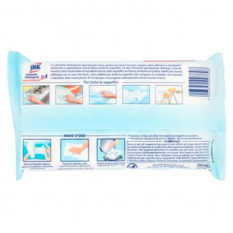 Smac Salviette Detergenti Igienizzanti 3in1 per Superfici -
