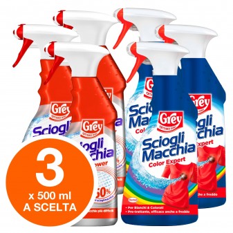Grey Sciogli Macchia Pre Trattante Spray - Kit Composto da 3 Flaconi