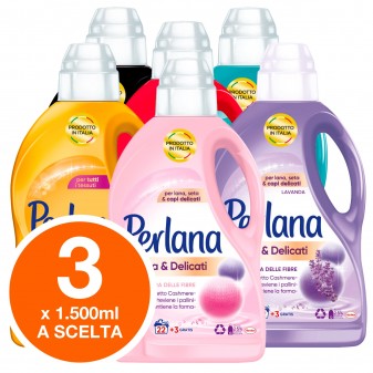 Perlana Detersivo Liquido per Lavatrice - Kit Composto da 3 Flaconi