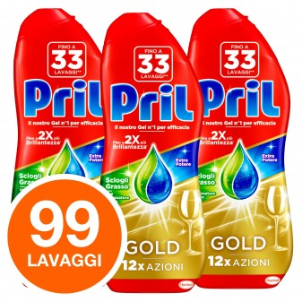 Kit 3 Mesi Pril Gold Sciogli Grasso e Pril Cura Lavastoviglie Duo - 3