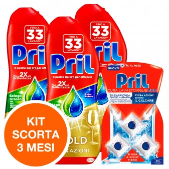Kit 3 Mesi Pril Gold Sciogli Grasso e Pril Cura Lavastoviglie Duo - 3