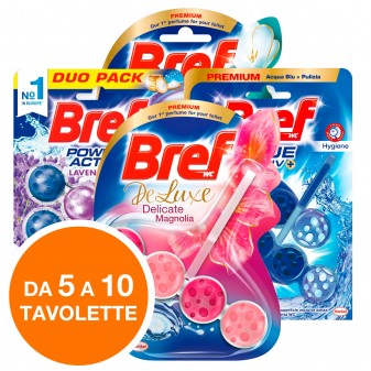 Bref Power Activ Tavolette Detergenti per il WC - Kit Composto da 5