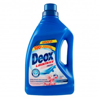 Deox Lavatrice Fresh Detersivo Smacchiante con Formula Antiodore - Flacone da 1,5 Litri