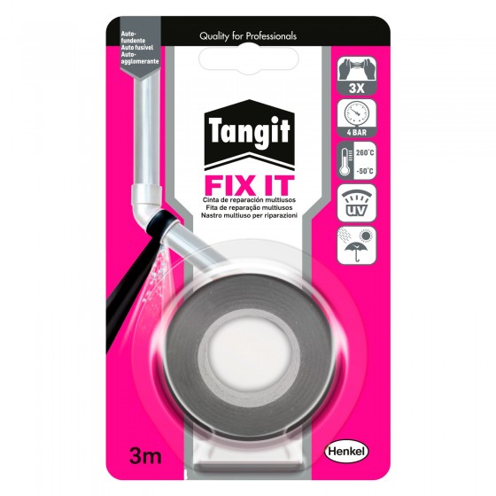 Tangit Fix It Nastro Adesivo Nero Multiuso - Rotolo da 3 Metri Tangit Fix It Nastro Adesivo Nero Multiuso - Rotolo da 3 Metri
