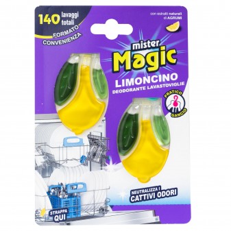 Mister Magic Limoncino Deodorante per Lavastoviglie - Confezione da 2 Applicazioni