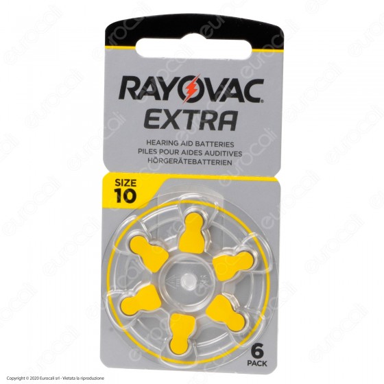 Rayovac Extra Misura 10 - Blister 6 Batterie per Protesi Acustiche Rayovac Extra Misura 10 - Blister 6 Batterie per Protesi Acustiche