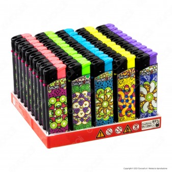 SmokeTrip Accendini Elettronici Ricaricabili Fantasia Fruit Mandala - Box da 50 Accendini