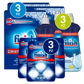 Finish Kit 3 Confezioni Cristalli di Sale 3 Brillasciuga Limone 3