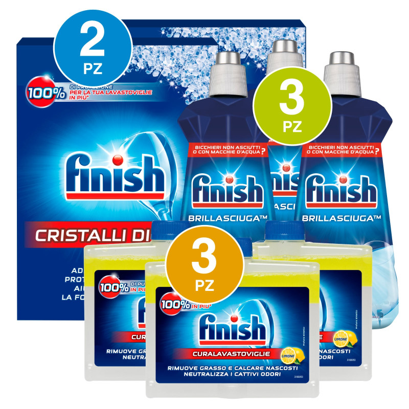 Finish Kit 2 Confezioni Cristalli di Sale 3 Brillasciuga Limone 3