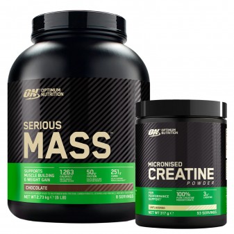Optimum Nutrition Proteine Calorie e Creatina Serious Mass Cioccolato