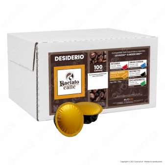 Baciato Caffè Linea Desiderio Gran Gusto Cialde Compatibili Lavazza A Modo Mio - Confezione da 100 Capsule