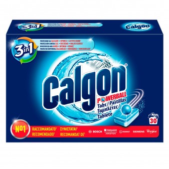 Calgon Powerball Anticalcare in Pastiglie per Lavatrice - Confezione da 30 Tabs