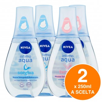 Nivea Intimo Aqua Mousse Detergenti Rinfrescante o Lenitivo - Kit da 2...
