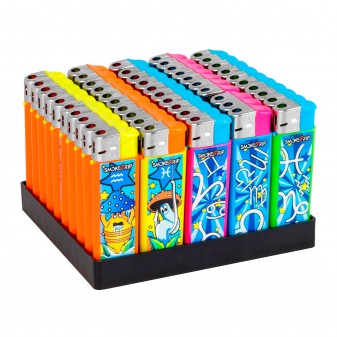 SmokeTrip Color Accendini Elettronici Fantasia Zodiaco 3 - Box da 50 Accendini